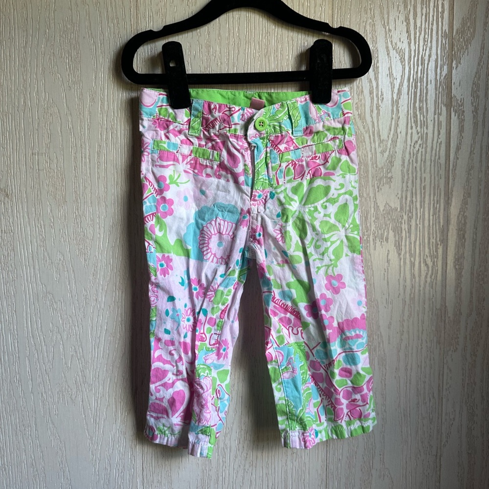 Lilly Pulitzer Kids Floral Pants - Pink and Green